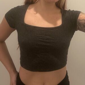 Fashion Nova Charcoal Crop Top